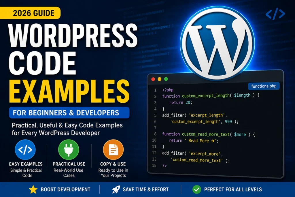 WordPress Code Examples (Beginner to Advanced Guide)
